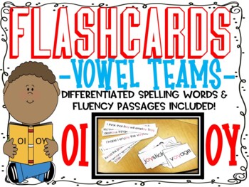 Preview of VOWEL TEAMS OI & OY INTERVENTION PACKET FLASH CARDS SPELLING WORDS FLUENCY STRIP