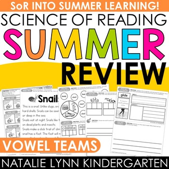 Preview of VOWEL TEAMS Science of Reading Summer Review Packet 1st Grade 2nd Grade