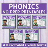 VOWELS TEAMS WORKSHEETS - DISTANCE LEARNING PACKETS