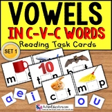 VOWELS in C-V-C Words Task Cards "TASK BOX FILLER" for  Au