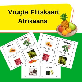 Preview of VRUGTE FLITSKAART AFRIKAANS/ Fruits in Afrikaans