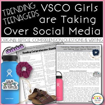 Preview of VSCO, VSCO Girls Article & Reading Comprehension Questions
