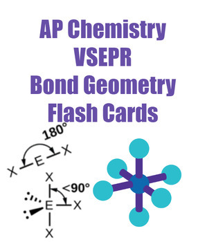 Preview of VSEPR Bond Geometry Flash Cards