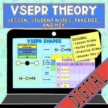 Preview of VSEPR Theory: Lesson, Student Notes, Practice, and Key