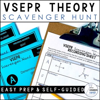 Preview of VSEPR Theory - Scavenger Hunt - Chemistry Covalent Bonding Activity