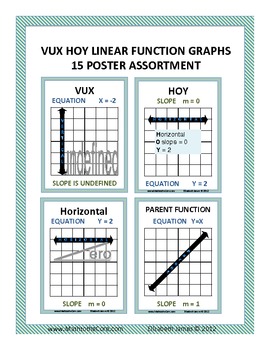 Preview of VUX HOY Linear Graph Posters - Horizontal Vertical Lines and Parent Function