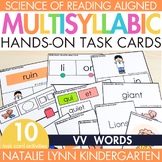 VV Multisyllabic Words Task Cards Closed Syllables Syllabl