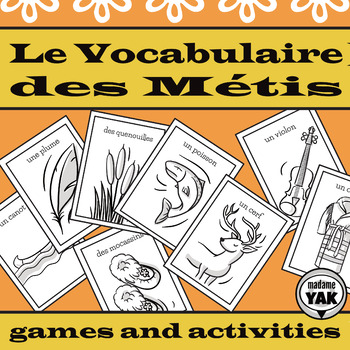 Preview of Le Vocabulaire des Métis: French Métis vocabulary games and activities