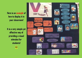 Preview of Vacabulary Classroom Displays of Nouns, Verbs and Adjectives!
