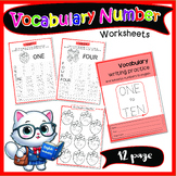 Vacabulary Writing Practice Numbers in English One to Ten 