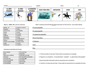 Preview of Vacaciones INTERVIEW activity with preterite tense (past)