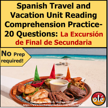 Preview of Vacaciones y Viajes Spanish Travel Vacations Unit Reading Comprehension Practice