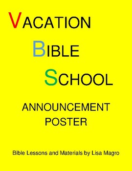 Preview of Vacation Bible School Announcement Poster - Check out my VBS Category 