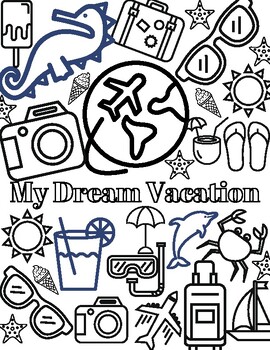 Preview of Vacation Coloring Sheet