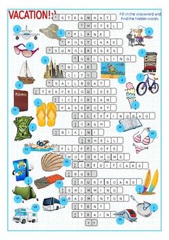 Vacation Crossword Puzzle by Isaac Christiansen TPT