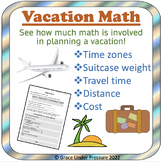 Vacation Math: Middle School Budgeting Project with Proble