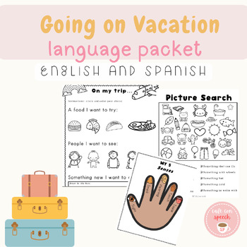 Preview of Vacation Packet- Going on a trip Language Activities in English and Spanish