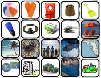 Preview of "Vacation" Picture Matching/Flashcards/Memory Game for Autism