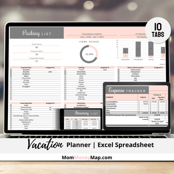 vacation planner template excel