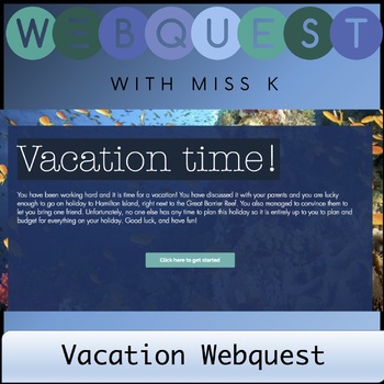 Preview of Distance Learning Vacation Planning Web Quest