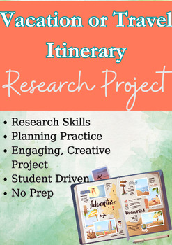 Preview of Vacation/Travel Itinerary Research Project, ELA Research Practice, No Prep