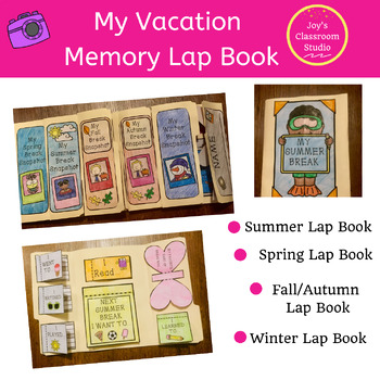 Preview of 1st Grade Vacation Writing Lap Books-Fall, Winter, Spring Summer Breaks