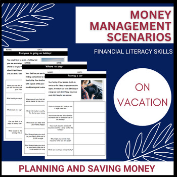 Preview of Vacation money management skills with scenarios