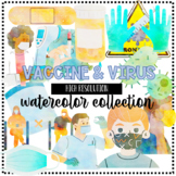 Vaccine, Virus, Public Health Watercolor Clipart