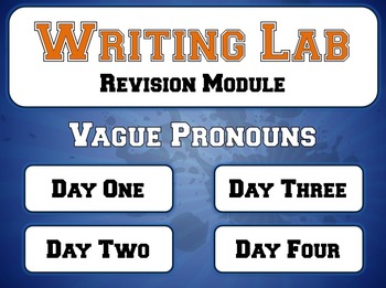 Preview of Vague Pronouns - Writing Lab Revision Module