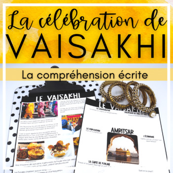 Preview of Vaisakhi French Reading Comprehension or compréhension de lecture