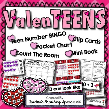 Preview of ValenTEENS  |  Valentine's Teen Number Math Center Games for Numbers 11-20