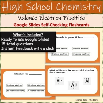 Preview of Valence Electrons and Lewis Dot Structure Practice | Google Slides Flashcards