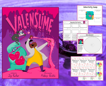 Preview of Valenslime - Book Companion - Sequencing, Research, Valentine Cards