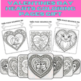 Valentiens day hearts coloring pages gift