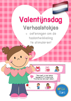 Preview of Valentijnsdag Verhaalstokjes + oefeningen om de taalontwikkeling te stimuleren