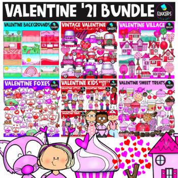 Preview of Valentine '21 Clip Art Bundle {Educlips Clipart}