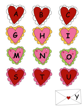 Valentine ABC Match - File Folder Game by Allie Reardon | TPT