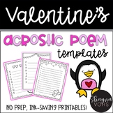 Valentine Acrostic Poem Templates