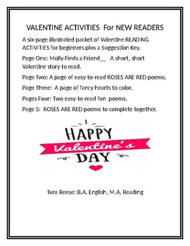 Preview of Valentine Activities for New Readers