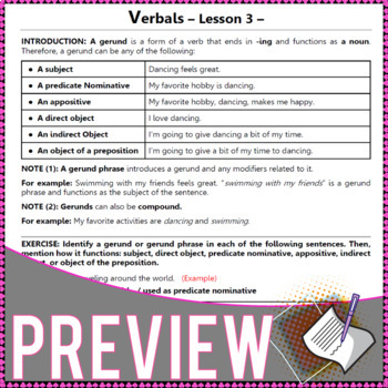 Verbal Phrase Infinitive Gerund Participial 14 Ela Lessons