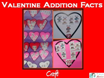 Preview of Valentine Addition Facts Craft