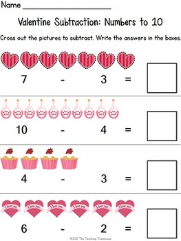 Valentine Addition & Subtraction Within 10 by The Teaching Treehouse