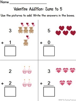 Valentine Addition & Subtraction Within 5 by The Teaching Treehouse