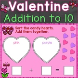 Valentine's Day Addition to 10 Sorting Practice Math Pract