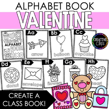 Preview of Valentine Alphabet Coloring Pages: Valentine Coloring Activity Pages
