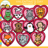 Valentine Animal In Hearts Clip Art