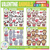 Valentine Animals Clipart GROWING BUNDLE