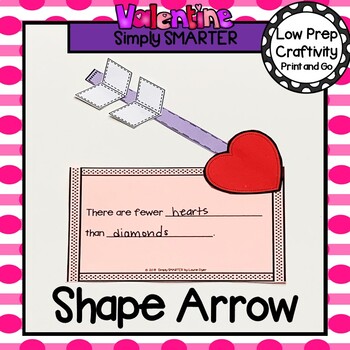 Preview of Cupid's Valentine Arrow Themed Cut and Paste Shape Math Craftivity