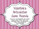 Valentine Articulation Game Boards