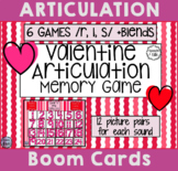 Valentine Articulation Memory Game for R, L, S +Blends | B